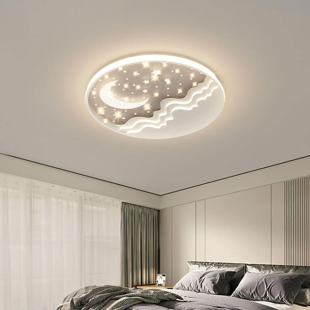 NimbusSky | Moderne LED-Leuchte mit Sternenhimmel Mond Decorique.de