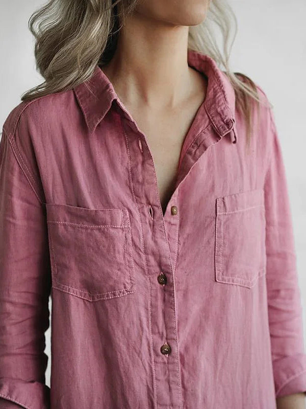 Nina | Damen Jumpsuit Eleganter Langarm-Stil im Leinen-Baumwoll-Mix Decorique.de