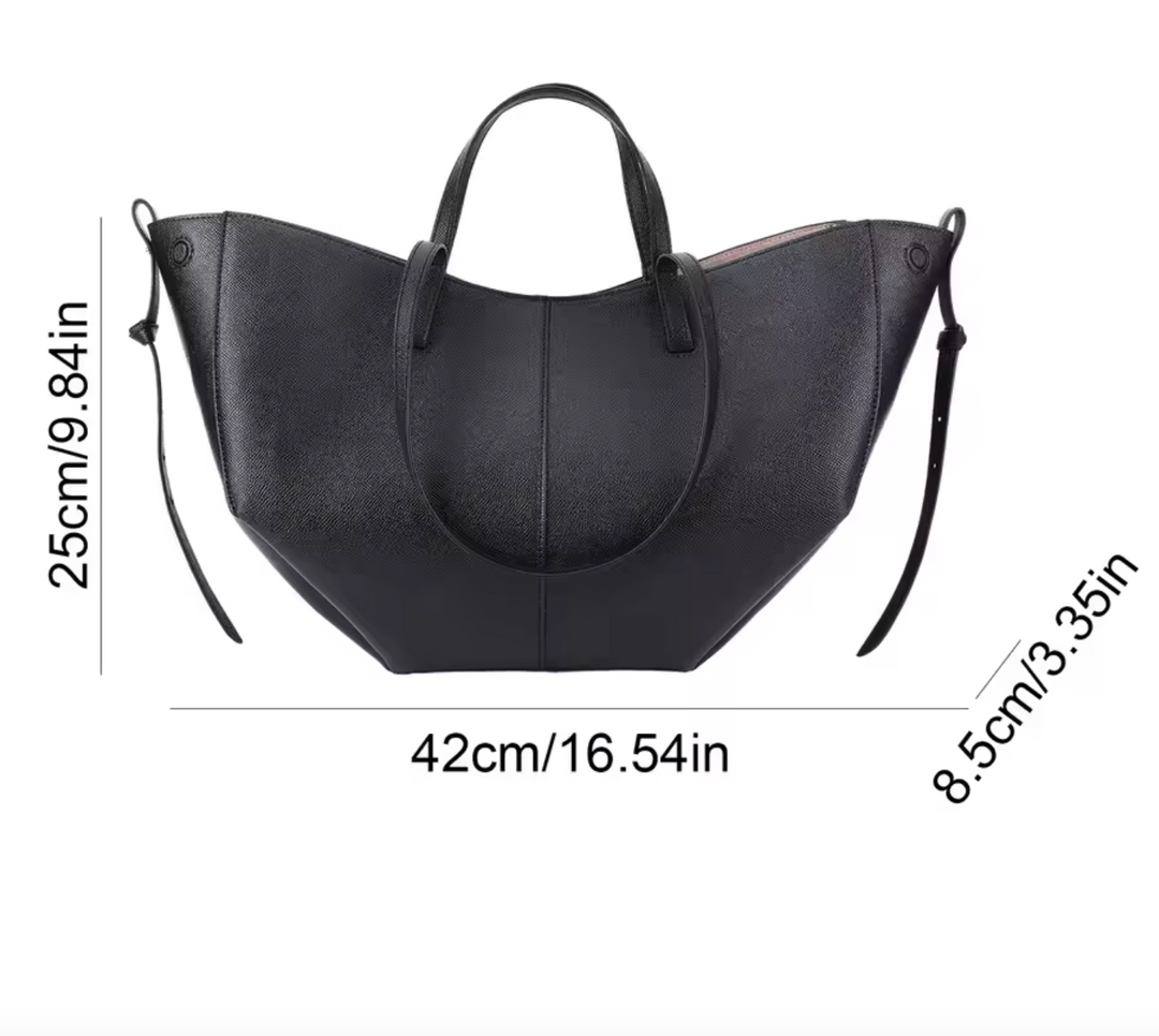 NobleTote | Geräumige Vintage-Lederhandtasche für Damen Schwarz Klein Decorique.de