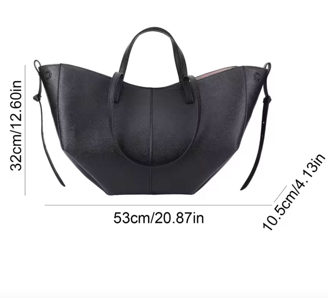 NobleTote | Geräumige Vintage-Lederhandtasche für Damen Schwarz Mittel Decorique.de