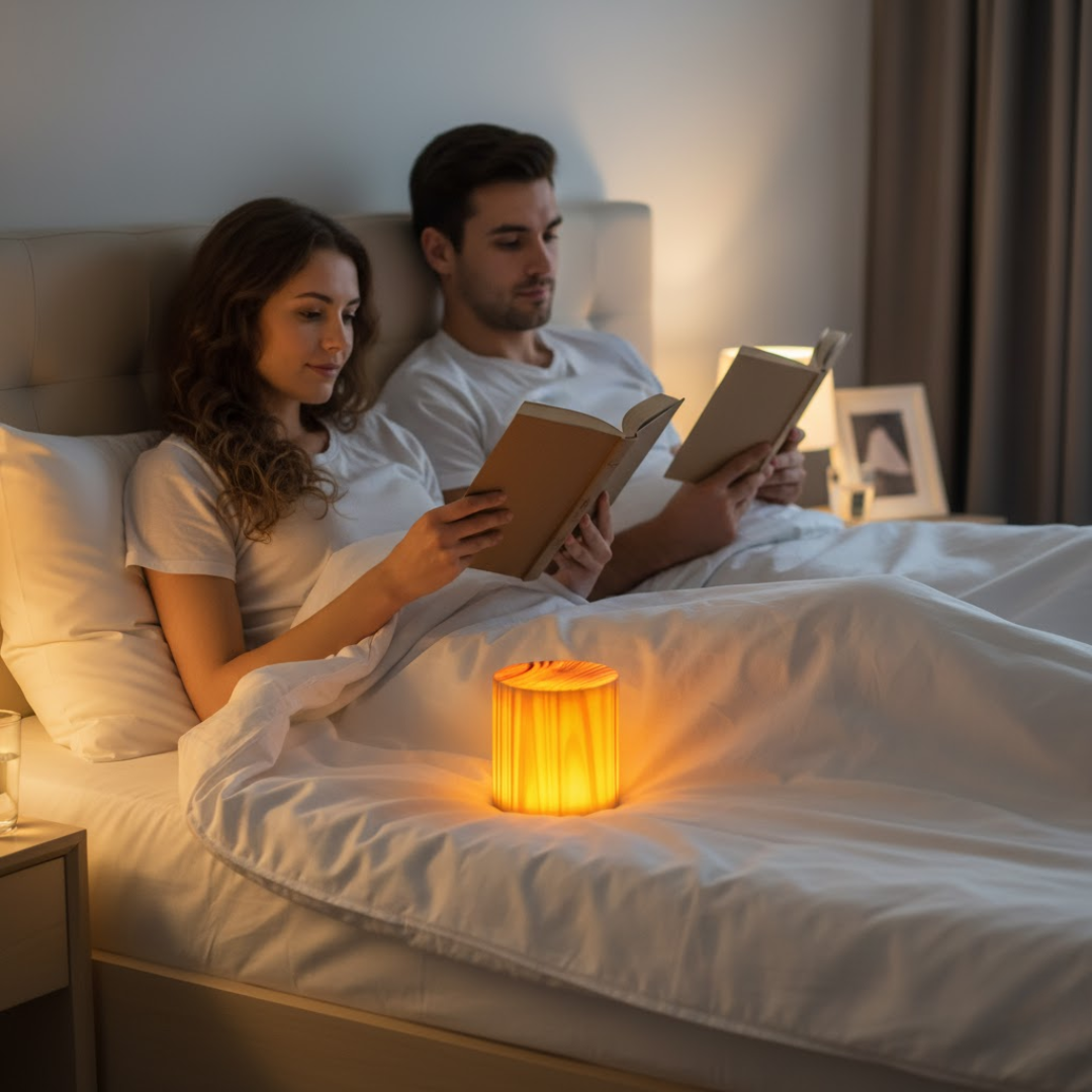 NoctiWood | Kreative Holz LED Touch Nachttischlampe Decorique.de