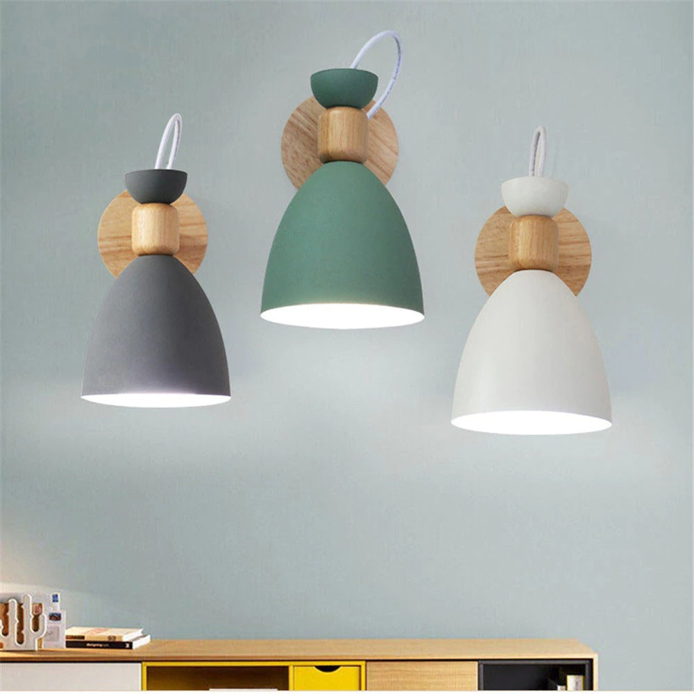 NordWood | Moderne LED-Holz Schlafzimmer Wand Licht Lampe