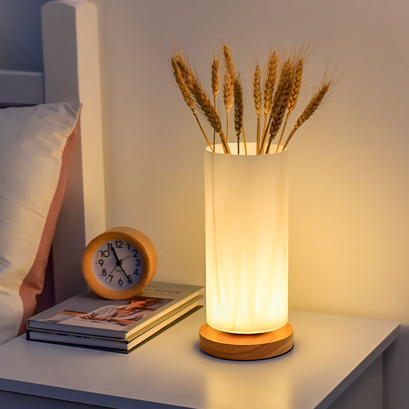 NordLumen | Skandi Zylinderlampe aus Holz & Glas Decorique.de