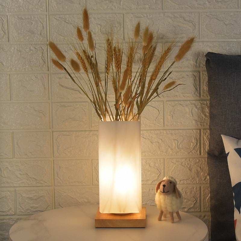 NordLumen | Skandi Zylinderlampe aus Holz & Glas Decorique.de