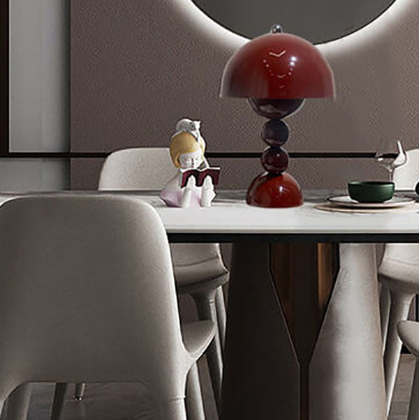 NordoCap | Skandinavische Nachttischlampe in sanften Farben Druckknopfschalter Burgunder 230V Decorique.de