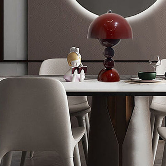 NordoCap | Skandinavische Nachttischlampe in sanften Farben Druckknopfschalter Burgunder 230V Decorique.de