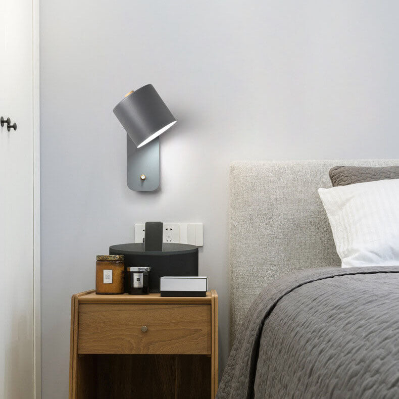 NordSpin | Zylindrische Wandleuchte mit Drehkopf Grau 230V Decorique.de