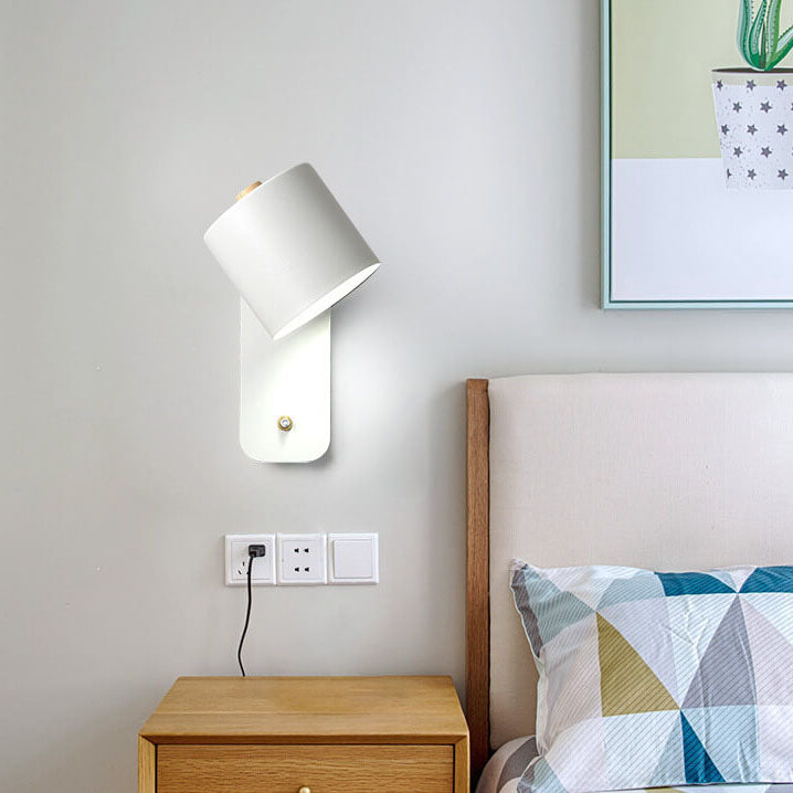 NordSpin | Zylindrische Wandleuchte mit Drehkopf Weiß 230V Decorique.de