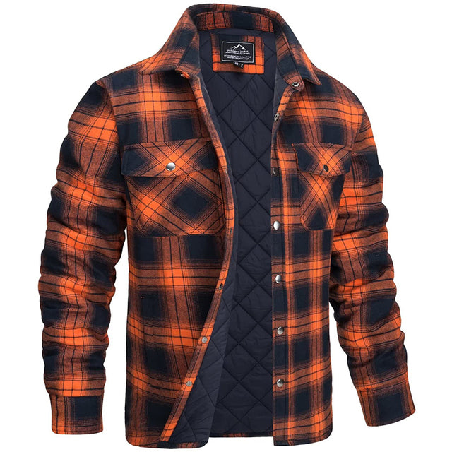 NordWear | Luxuriöse Flanelljacke für stilbewusste Männer Orange Decorique.de