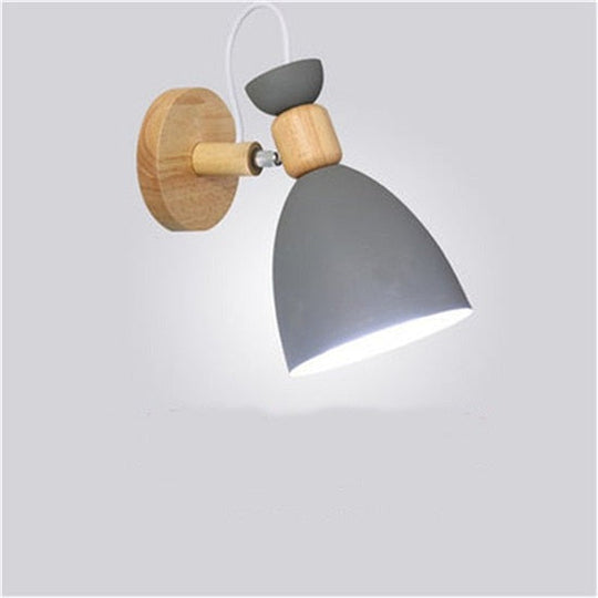 NordWood | Moderne LED-Holz Schlafzimmer Wand Licht Lampe A grauer Stil Decorique.de