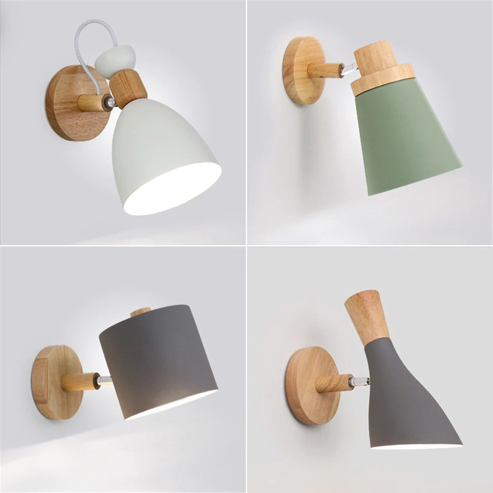 NordWood | Moderne LED-Holz Schlafzimmer Wand Licht Lampe Decorique.de