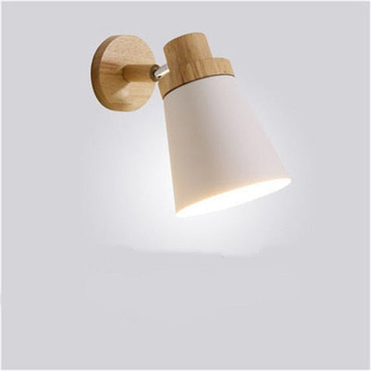 NordWood | Moderne LED-Holz Schlafzimmer Wand Licht Lampe B Stil weiß Decorique.de