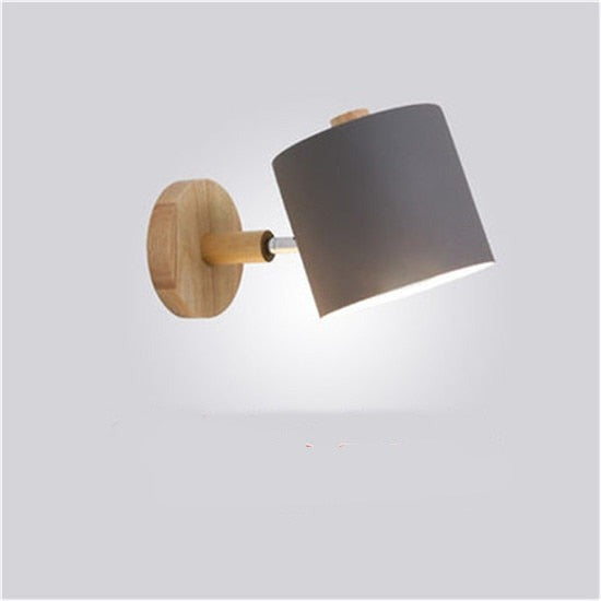 NordWood | Moderne LED-Holz Schlafzimmer Wand Licht Lampe C Stil grau Decorique.de