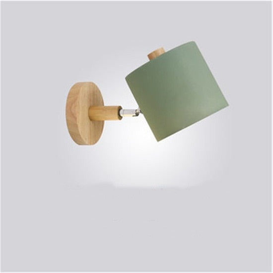 NordWood | Moderne LED-Holz Schlafzimmer Wand Licht Lampe C style grün Decorique.de