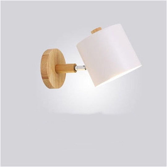 NordWood | Moderne LED-Holz Schlafzimmer Wand Licht Lampe C style white Decorique.de