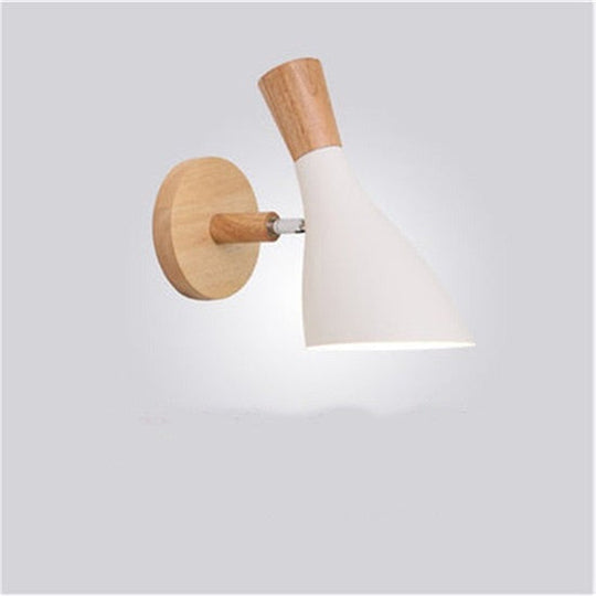 NordWood | Moderne LED-Holz Schlafzimmer Wand Licht Lampe D Stil weiß Decorique.de