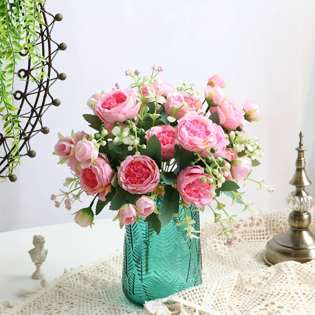 NovaRose | Kunstrosen 5 Köpfe – Vielseitige Tischdeko Decorique.de