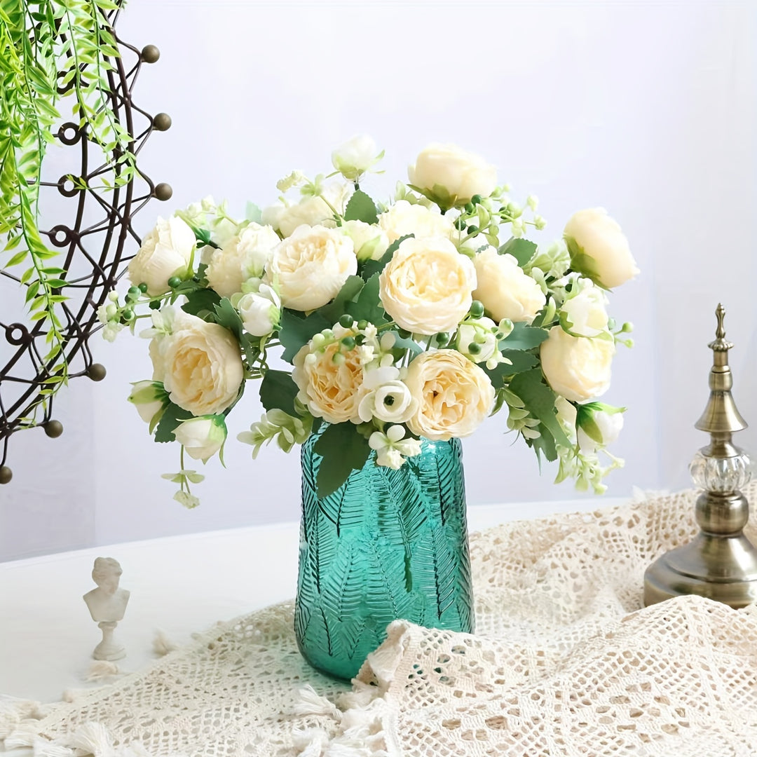 NovaRose | Kunstrosen 5 Köpfe – Vielseitige Tischdeko Decorique.de