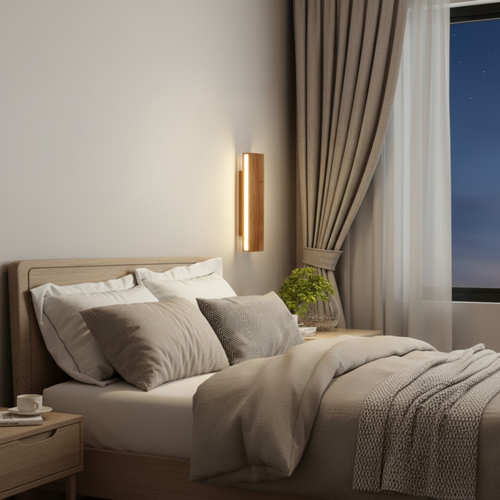 OakBeam | Einfache Wandleuchte aus massivem Holz mit LED Decorique.de