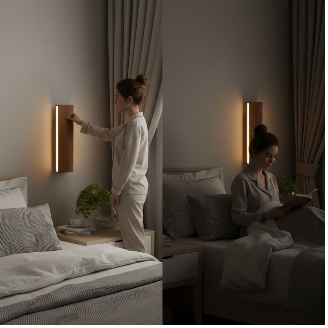 OakBeam | Einfache Wandleuchte aus massivem Holz mit LED Decorique.de