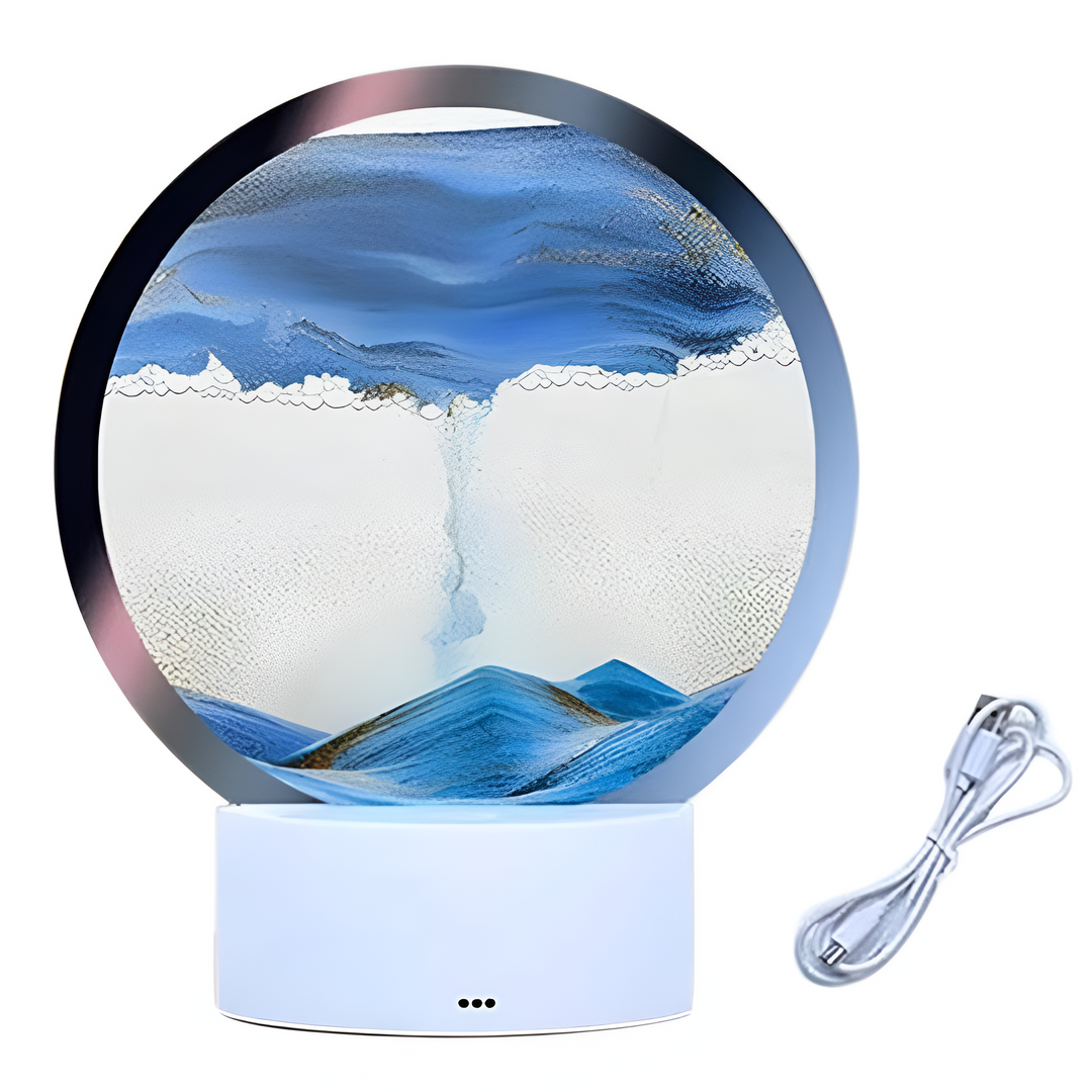 OceanSand | Faszinierende Tiefsee-Sandkunst Lampe Blau Decorique.de