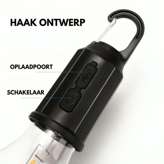 GlowCamp | Wiederaufladbare Retro-Lampe für drinnen & draußen