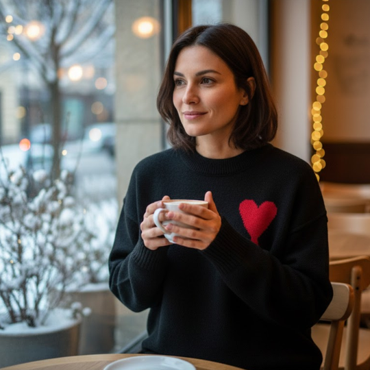 Orio | Damen-Pullover mit Herzmotiv – Stil & Komfort Decorique.de