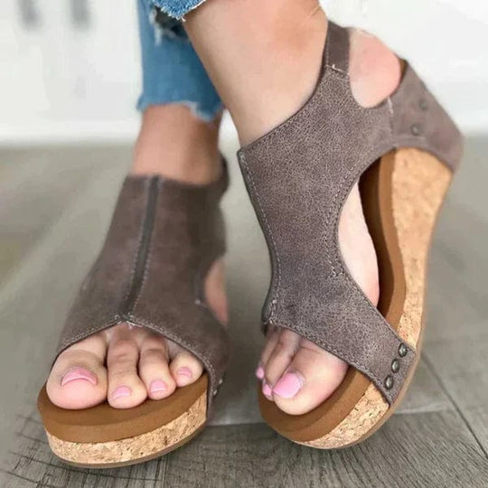 OrthoStep | Orthopädische Damensandalen für maximalen Komfort Taupe Decorique.de