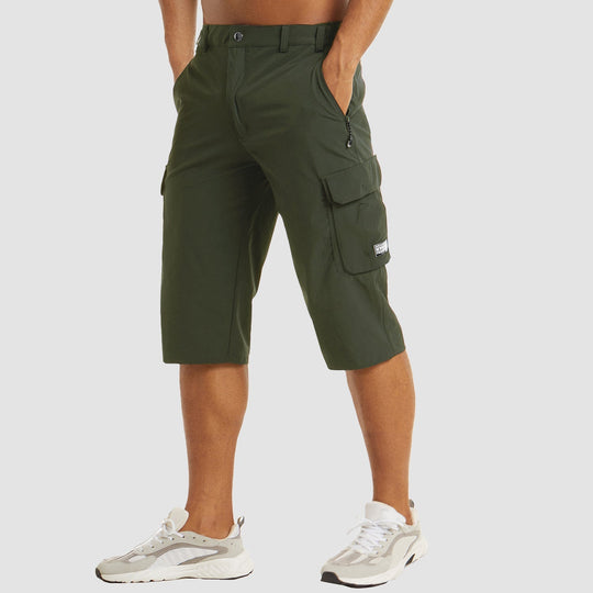 OutdoorMax | Herren Cargo Shorts Schnelltrocknend für Komfort bei Abenteuern Dunkelgrün Decorique.de