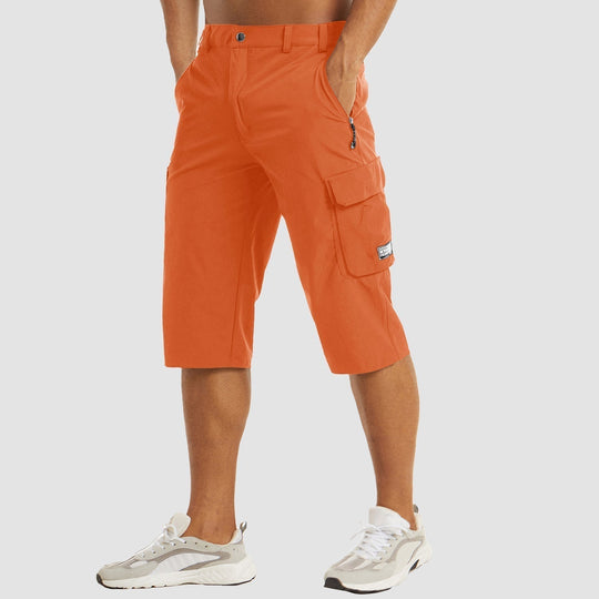 OutdoorMax | Herren Cargo Shorts Schnelltrocknend für Komfort bei Abenteuern Orange Decorique.de