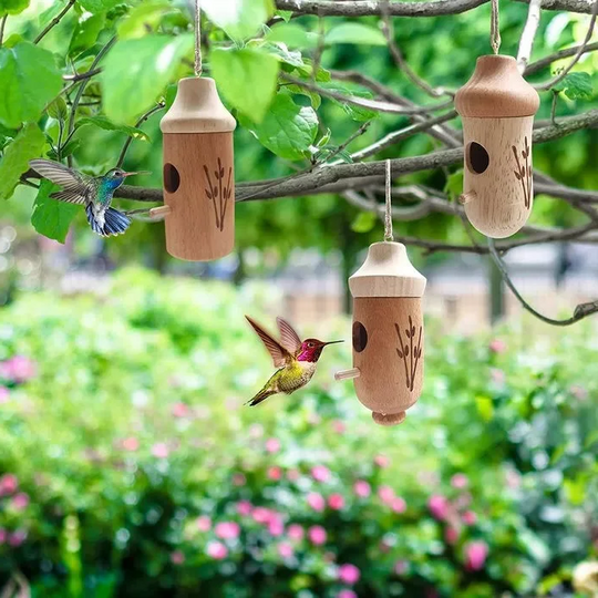 HummiHome | Niedliches Harz-Kolibrihaus für Frühling & Garten
