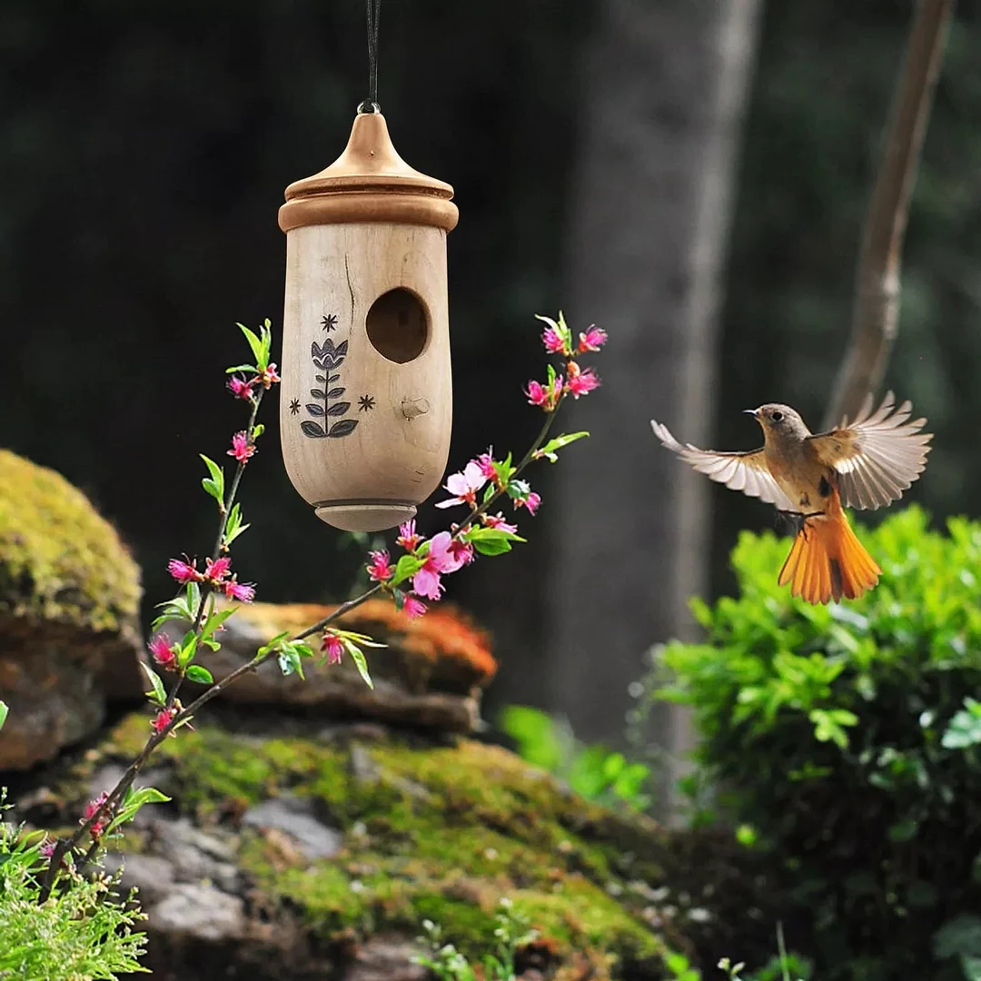 HummiHome | Niedliches Harz-Kolibrihaus für Frühling & Garten