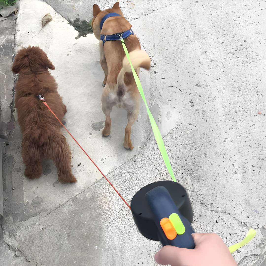 TwistFree | Leine für 2 Hunde mit Drehgelenk & Licht