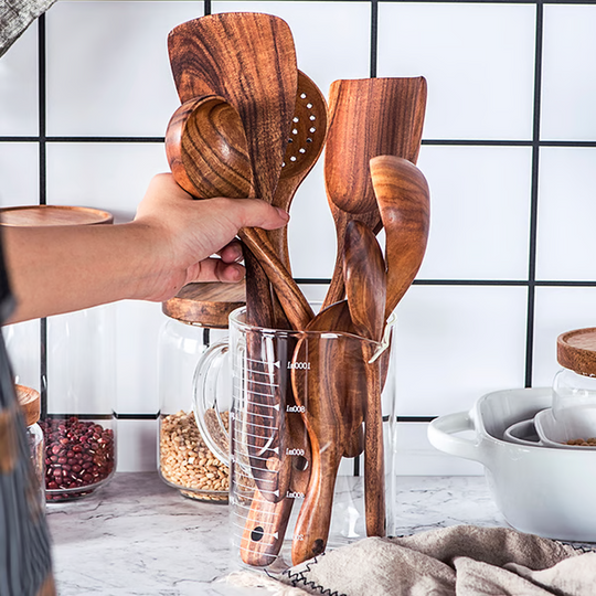 TeakSet | Natürliche Küchenutensilien aus Holz