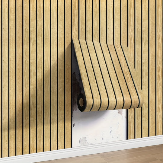 PanelWood | Holzmaserung 3D Paneele – Zuschneidbar & nahtlos Khaki Gitter 1 Rolle (40cm*300cm) Decorique.de