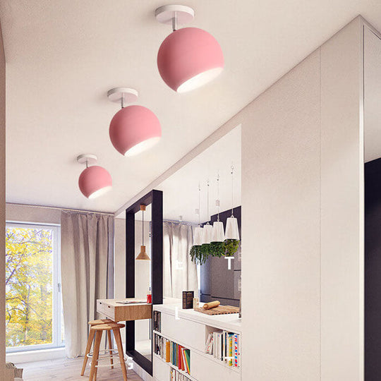 PastelDome | Nordische Macaron-Deckenleuchte in Halbkugel-Form Rosa 220V-240V Für UK AU Decorique.de