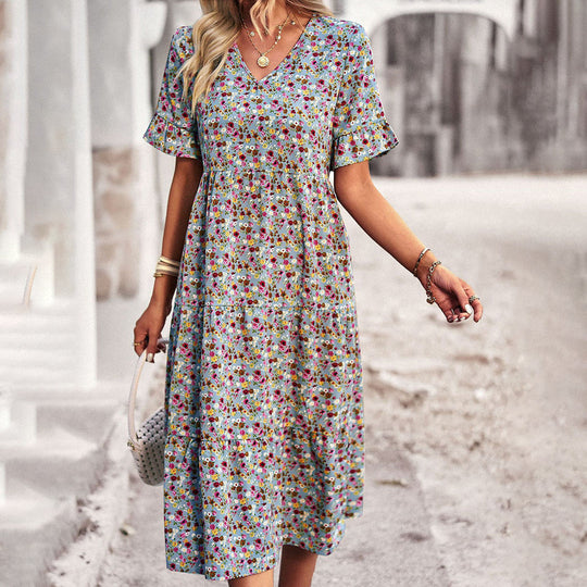 Paulina | Damen Sommer Strandkleid | Maxi Königsblau Decorique.de