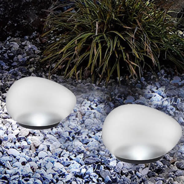 PebbleLux | Modernes LED-Solarlicht aus Glas & ABS Klein Weißes Licht (5000K) Decorique.de