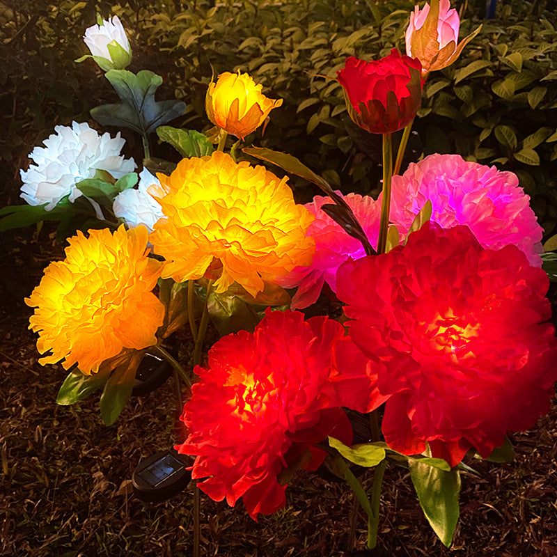 PeonyGlow | Kreative LED-Sonnenblumenleuchte für Garten & Landschaft Solar Rot Decorique.de