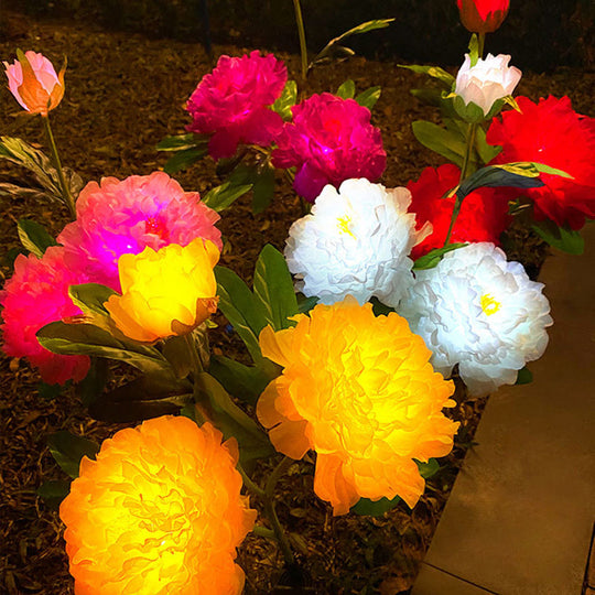 PeonyGlow | Kreative LED-Sonnenblumenleuchte für Garten & Landschaft Solar Weiß Decorique.de