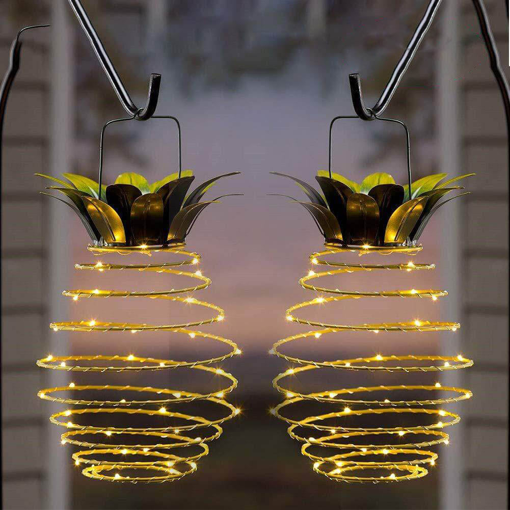 PineaGlow | Solarlaterne im tropischen Ananas-Design 60LED 2 Stück Decorique.de