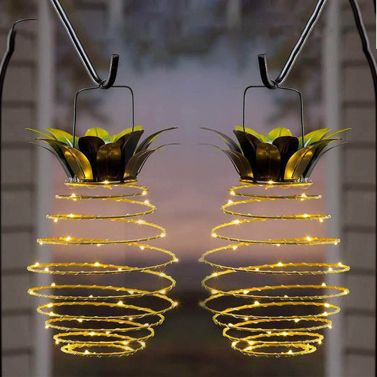 PineaGlow | Solarlaterne im tropischen Ananas-Design 60LED 2 Stück Decorique.de
