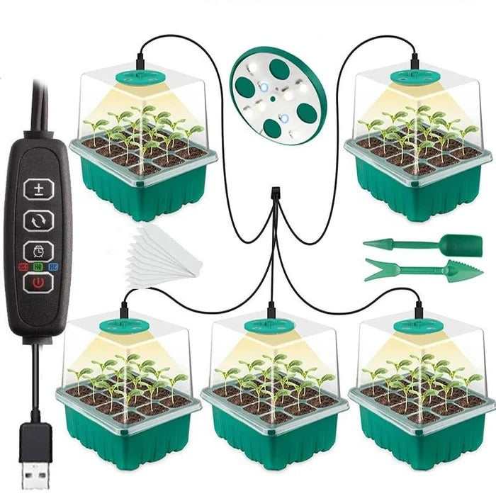 PlantJoy | Indoor Mini-Gewächshaus mit Beleuchtung Stil 2 Decorique.de