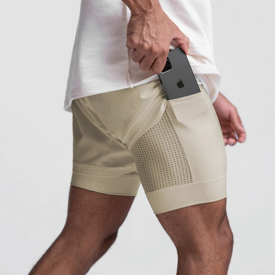 PowerFit | Komfortable Fitness-Shorts Khaki Decorique.de