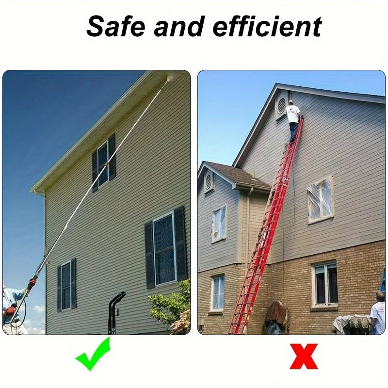 PowerWash | 4000 PSI Teleskopischer Hochdruckreiniger-Schlauchset für Dachrinnen, Dachentwässerung und Wandreinigung Decorique.de