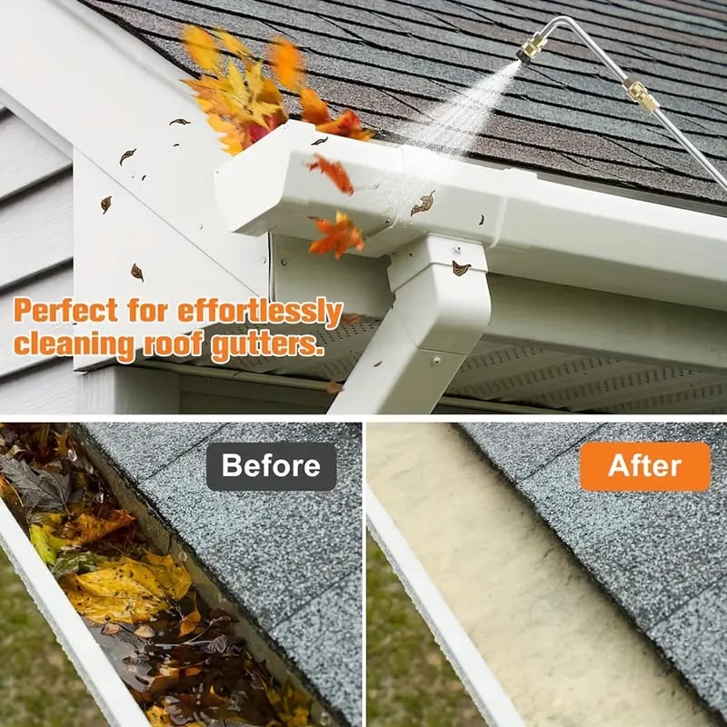 PowerWash | 4000 PSI Teleskopischer Hochdruckreiniger-Schlauchset für Dachrinnen, Dachentwässerung und Wandreinigung Decorique.de