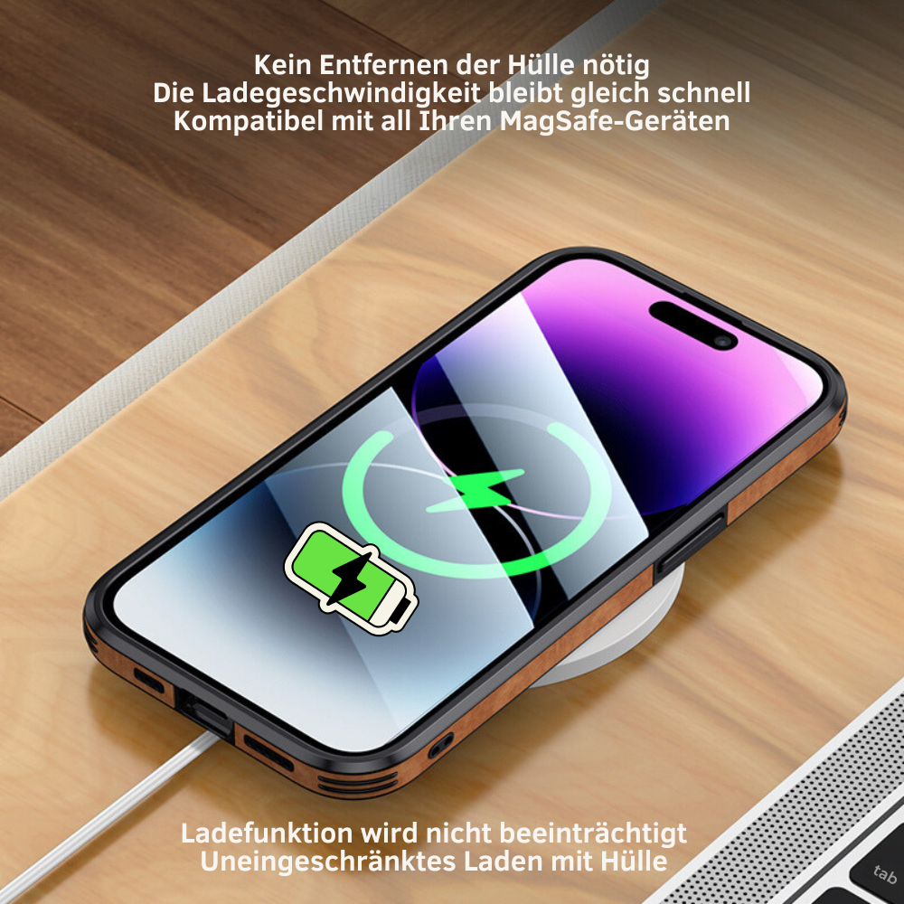PrimeGuard | Leder iPhone Tasche - Luxuriöser stoßfester Schutz Decorique.de