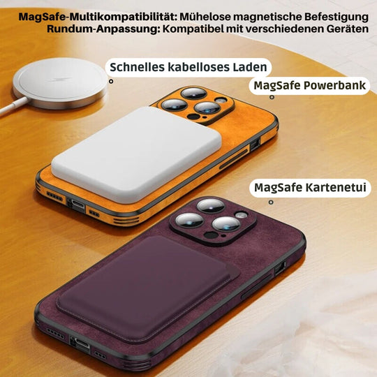 PrimeGuard | Leder iPhone Tasche - Luxuriöser stoßfester Schutz Decorique.de