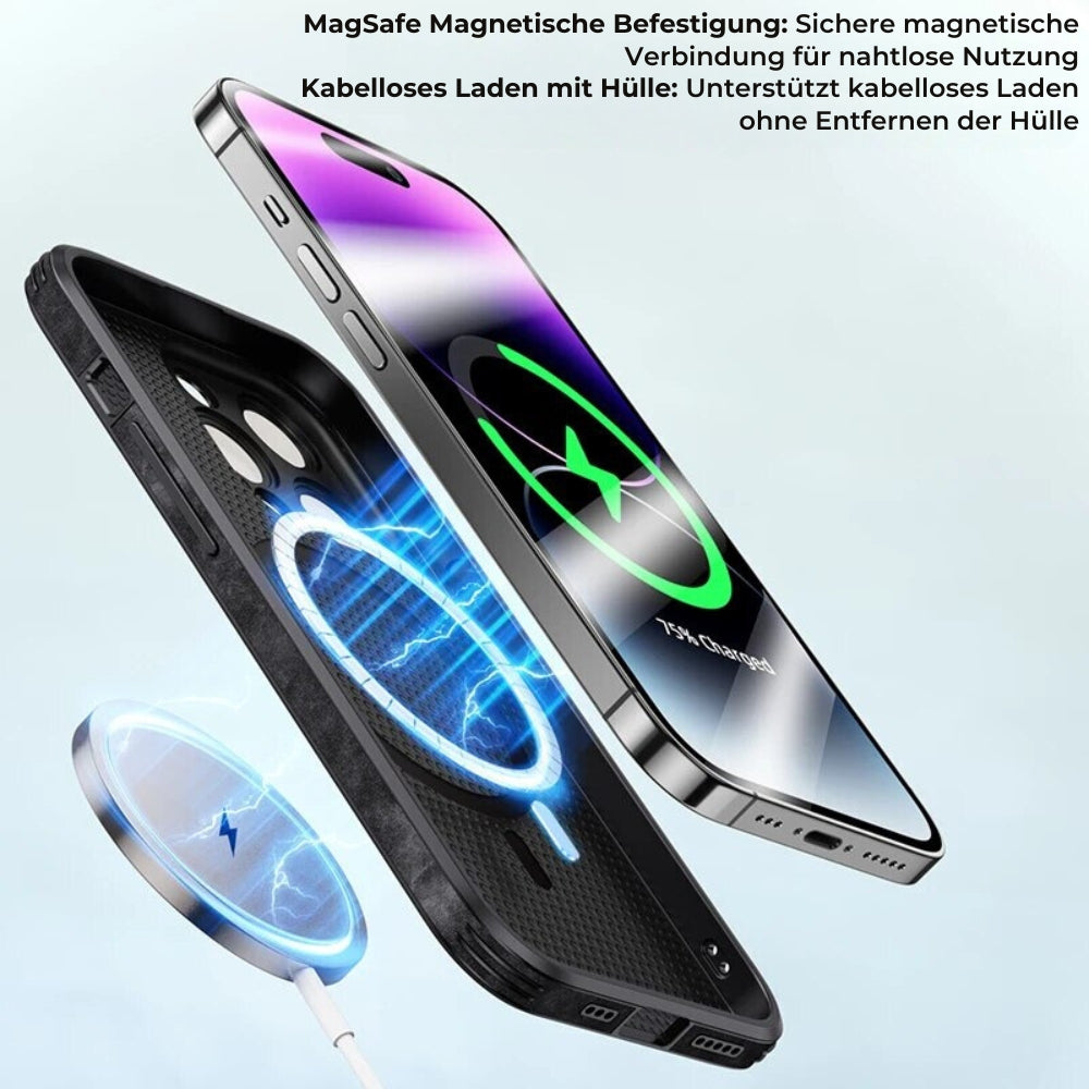 PrimeGuard | Leder iPhone Tasche - Luxuriöser stoßfester Schutz Decorique.de