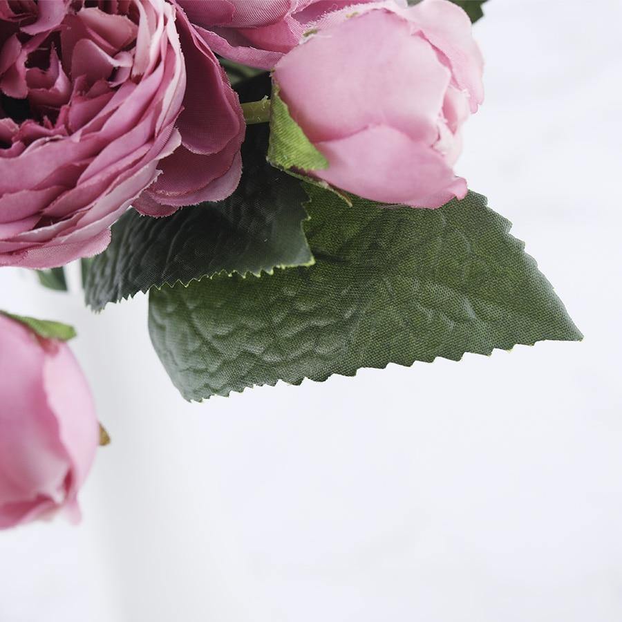 BlossomArt | 9-teilige Seiden-Kunst-Pfingstrosen Künstliche Blumen